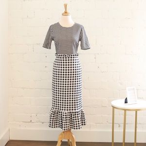 Black & White Ghingam Midi